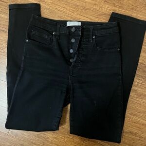 Everlane High Rise Slim Straight Black Skinny Jeans